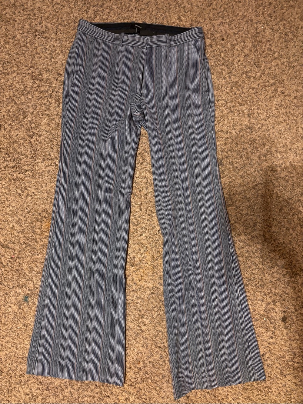 Theory Women's Blue Pinstripe Pantsuit Trousers